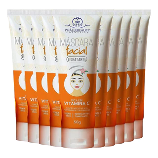10 Máscara Facial Vitamina C Phállebeauty Cosméticos Atacado