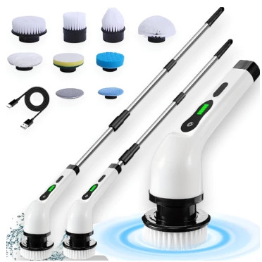 Esfregão Elétrico 9 Em 1 Sem fio Escova De Limpeza Pesada Multiuso 360 Recarregável Giratória