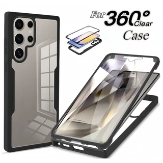 Capa protetora de tela 360º de corpo inteiro para Samsung Galaxy S25 S24 S23 S22 Ultra Plus S25 FE Edge S24 S23 FE Cover