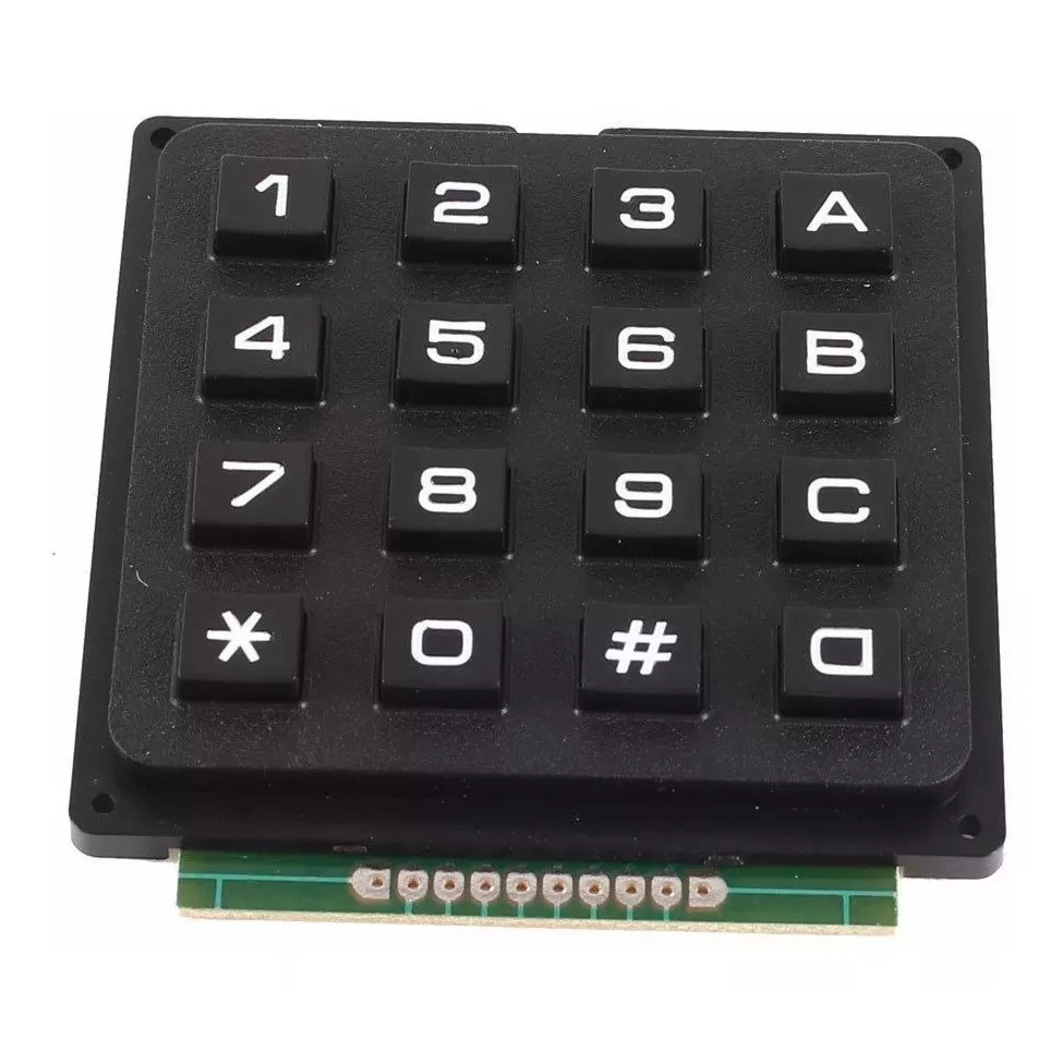 Teclado Padrão 4x4 Preto Botão Projetos Automação