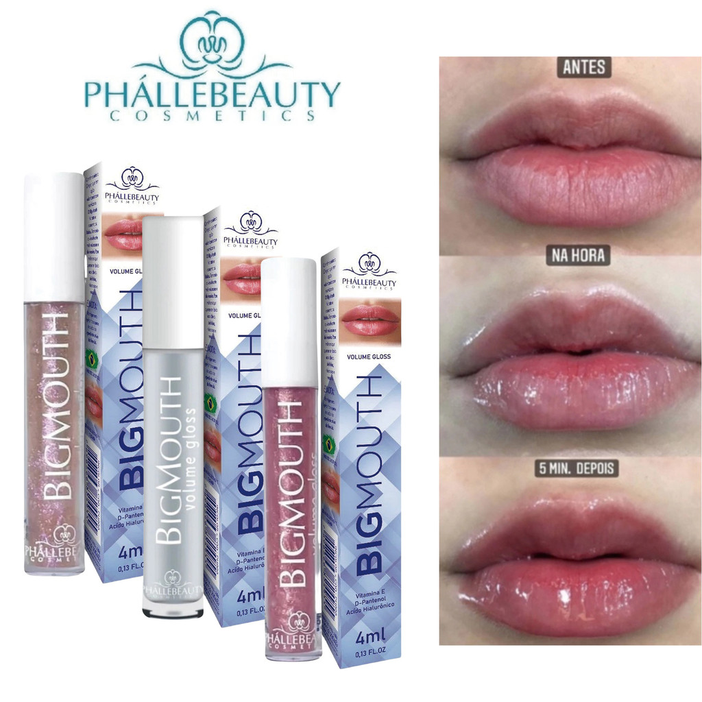 Kit 2 Unidades Gloss Labial Volume Big Mouth – Com Ácido Hialurônico ...