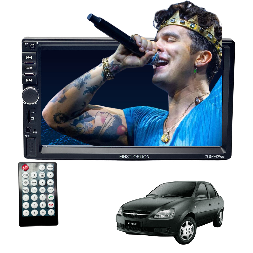 Central Multimidia MP5 CarPlay Android Auto 2 Din 7 Polegadas Classic ...