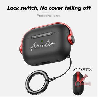 Nova Capa Protetora anti-Queda De Texto Personalizado Adequada Para airpods pro 3 4 case 2 3 lock De Fone De Ouvido Perd
