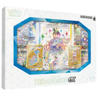 BOX POKÉMON TERAPAGOS EX FAGULHAS IMPETUOSAS EV8 ESCARLATE E VIOLETA COPAG 8 PACOTES CARTA TCG JUMBO