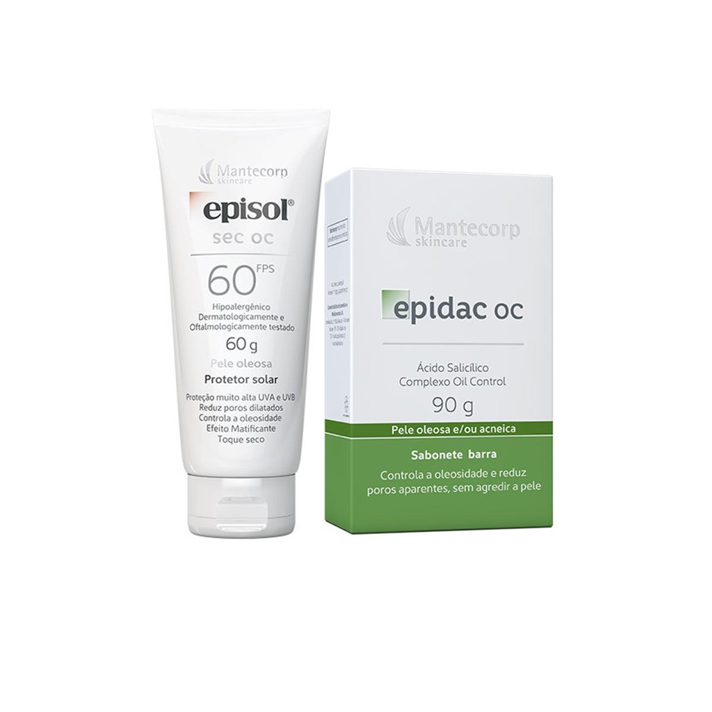 Kit Episol SEC OC FPS 60 Protetor Solar 60g + Epidac OC Sabonete Facial ...