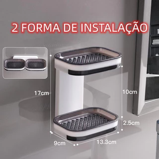 Kit Saboneteira Facil Instalar 2 Camada Caixa De Sabão Para Banheiro Com Suporte Favourite Sem Furo