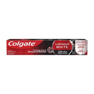 Creme Dental Colgate Luminous White Carvão Ativado 140g em Oferta na Shopee