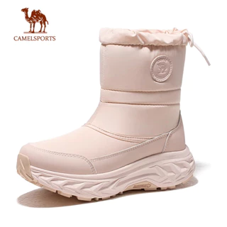 CAMEL SPORTS Botas De Neve Ao Ar Livre Inverno Feminino Mais Veludo Quente Impermeável Antiderrapante Cano Alto