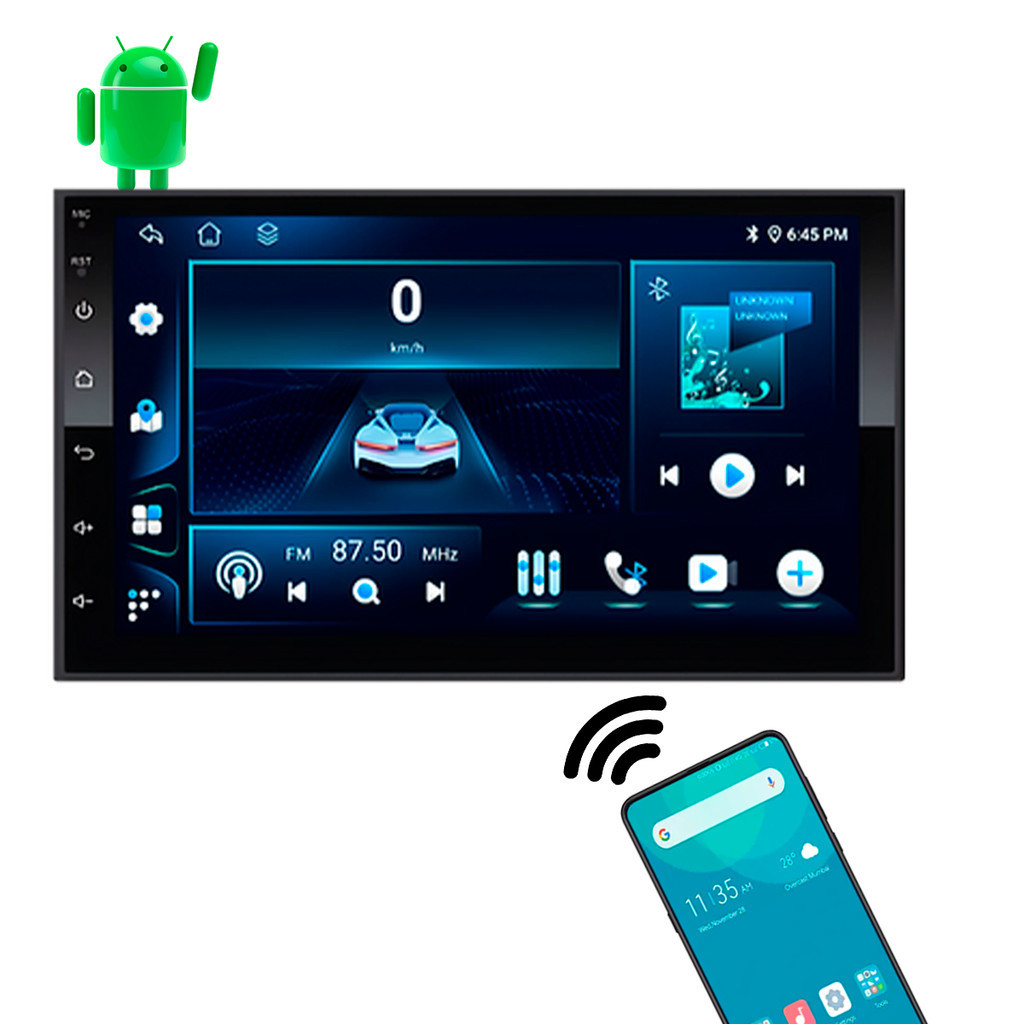 Multimidia ht-7864ca Android Auto Carplay 2 Din 7 Polegadas Octacore 4GB 64GB Bluetooth H-tech