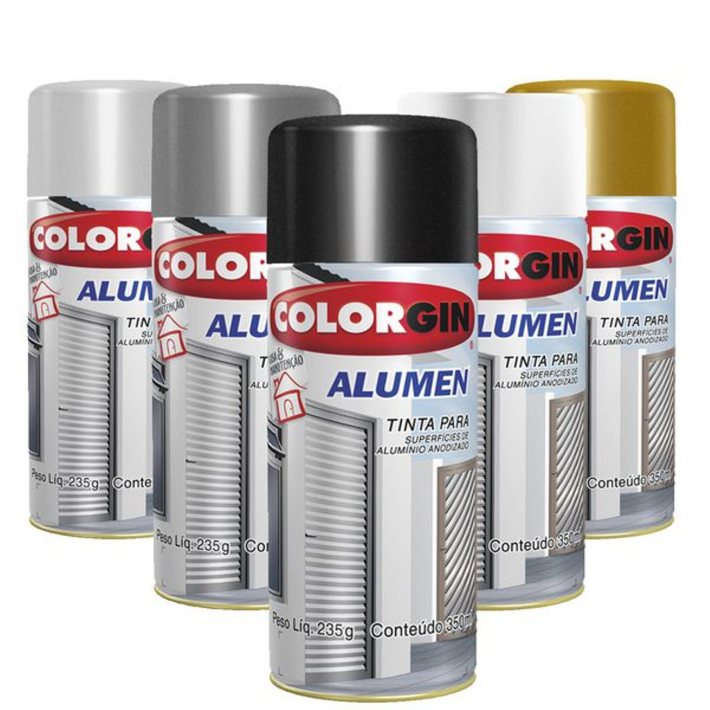 TINTA SPRAY COLORGIN BRILHANTE ALUMEN 350ML VÁRIAS CORES | Shopee Brasil