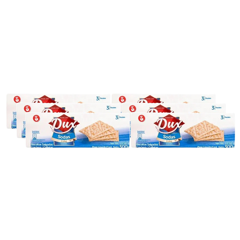 kit 6 Biscoito Colombiano Dux Craker Sodas Original 300g | Shopee Brasil