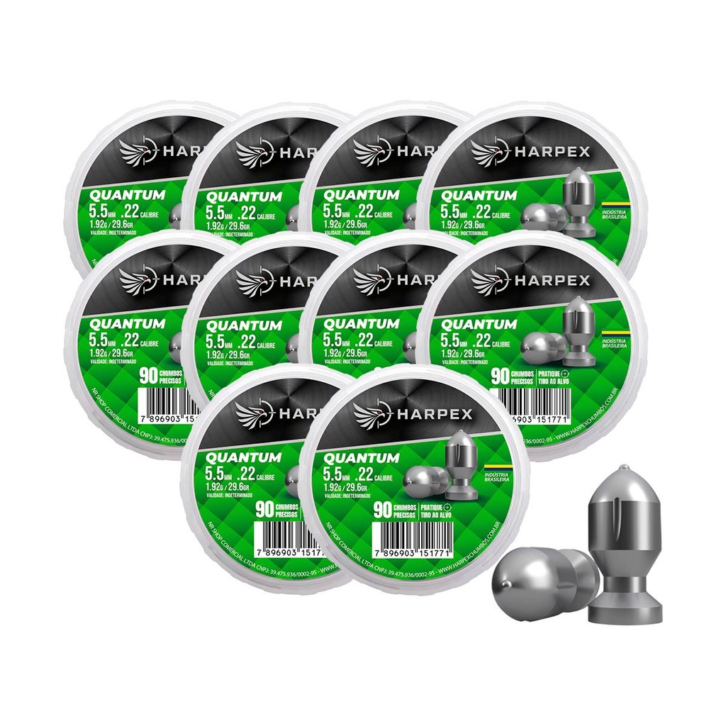 Kit 10 Chumbinhos Quantum 5.5mm 90 un/cd - Harpex | Shopee Brasil