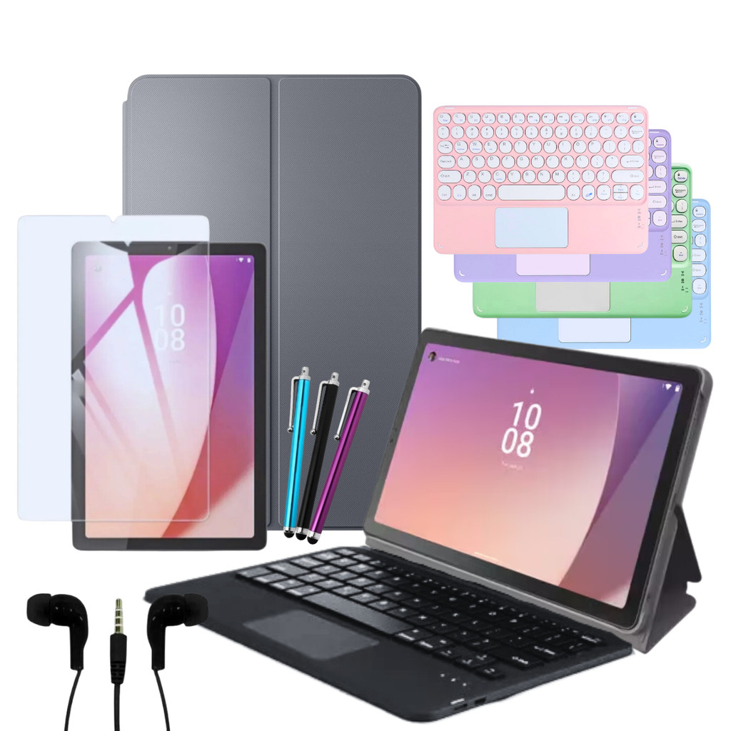 Kit Capa Folio Case Para Tablet Lenovo Tab M9 + Película + Teclado