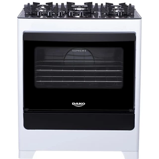 Fogão 5 Bocas Dako Supreme Glass Acendimento Automáticoa Gas Branco Bivolt