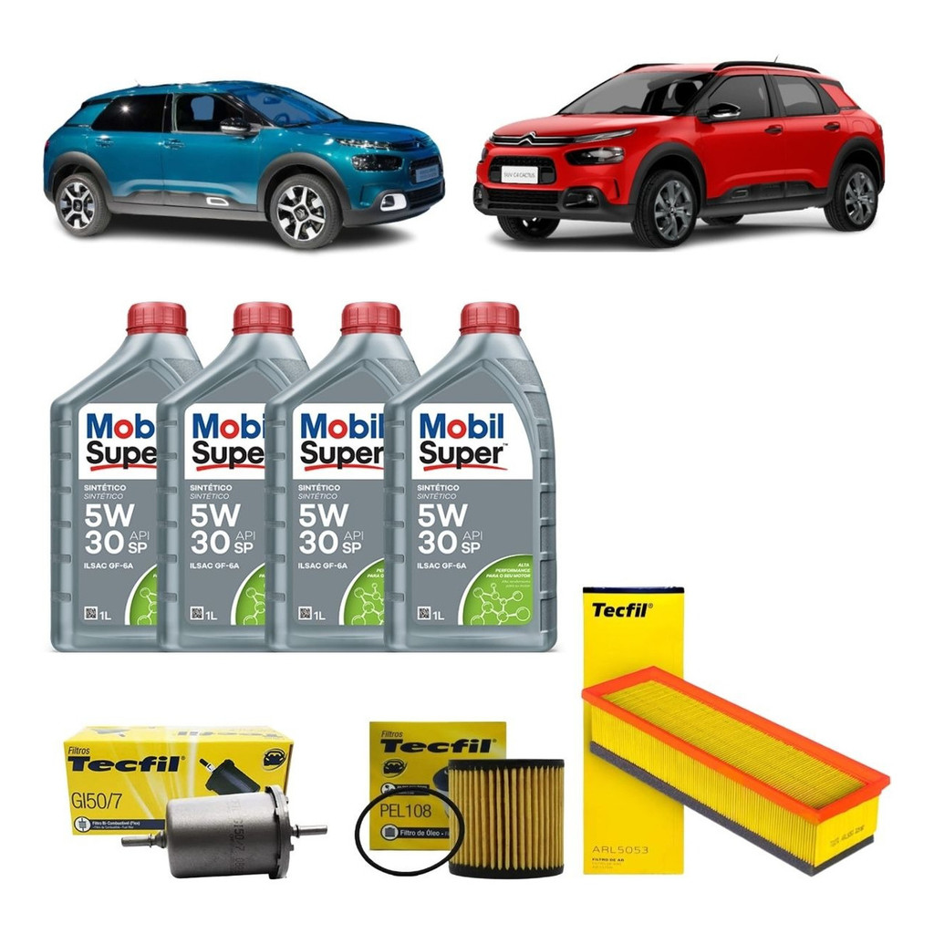 Kit Troca De Oleo E Filtros Citroen C3 1.4 1.6 C4 Cactus Air Cross 1.6 ...