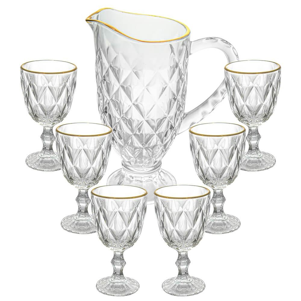 Jogo De 12 Copos De Vidro Transparente Diamond 270ml - Conjunto Completo