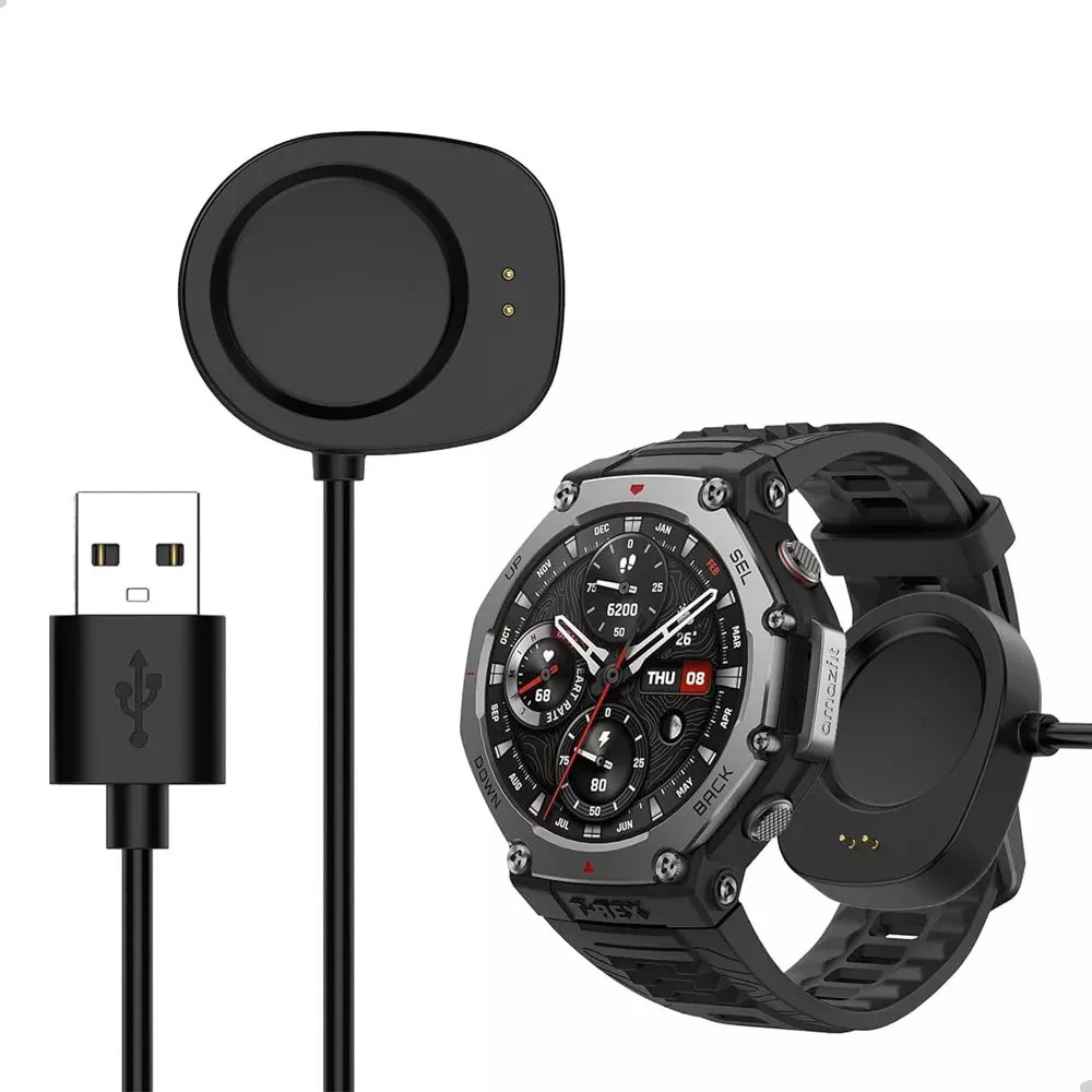 Cavo Di Ricarica Per Amazfit T-Rex 3, Balance, Balance 2 E Helio Strap – Base Magnetica Con Adattatore Type-C/USB-A, 1 Metro