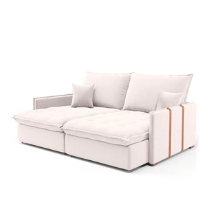 Sofá Retrátil Sem Caixa 2 lugares Solomons Linho Cru em Oferta na Shopee
