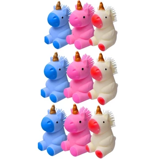 Kit 9 Mini Brinquedo Squishy Unicórnio Divertido Anti Estresse Castela