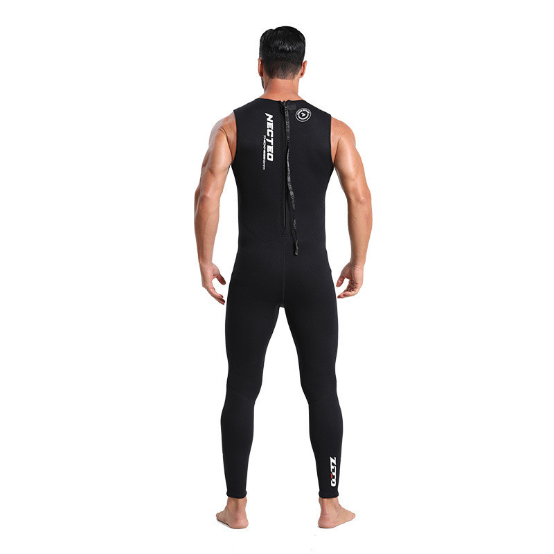 Imagem do produto Pronto estoque ZCCO 3mm Fato de mergulho masculino tecido de Neoprene sem mangas peça única quente nas costas ykk zíper  4