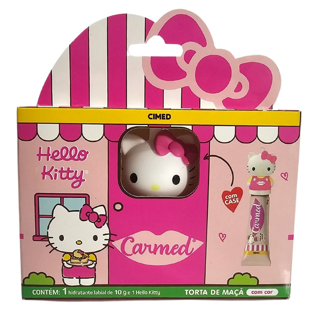Hidratante Labial Com Cor Torta de Maçã Carmed 10g + Hello Kitty Cimed ...