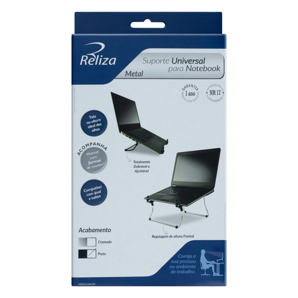 Suporte para Notebook Regulavel Universal Reliza Preto | Shopee Brasil