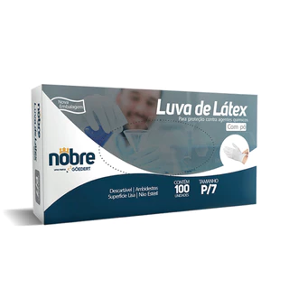 Luva de Procedimento Látex com Pó CA 40956 com 100 unidades Nobre em Oferta na Shopee