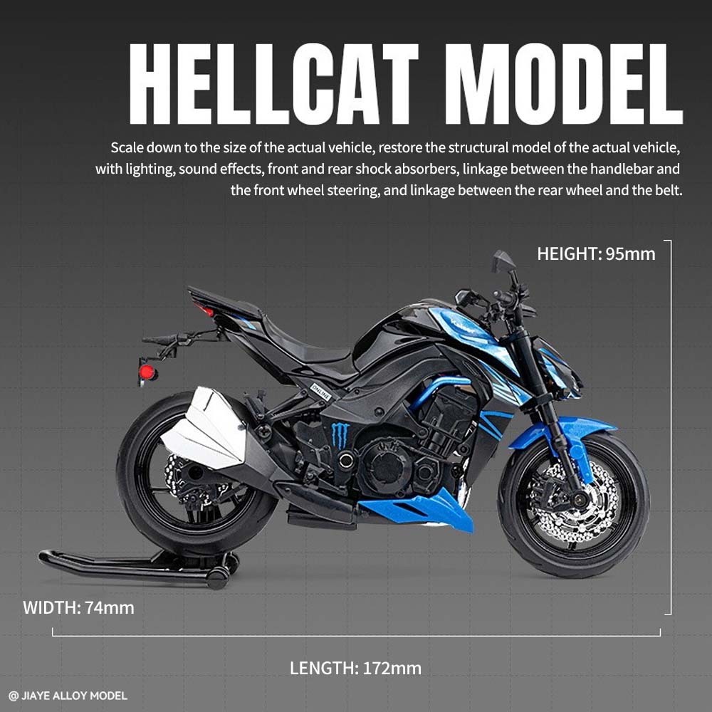 KLT 1 : 12 Kawasaki Ninja Z1000 Motocicleta Diecast Modelo Carro