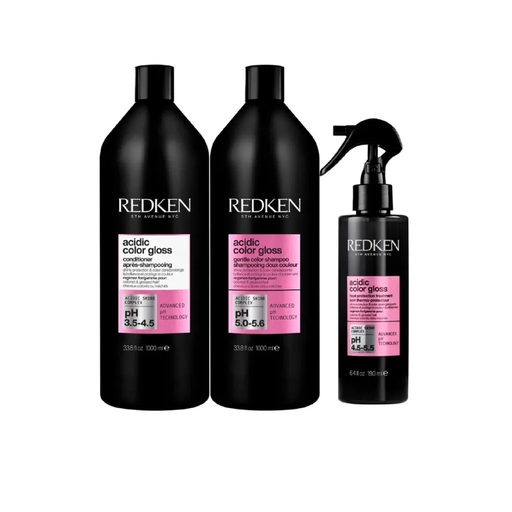 Kit Redken Acidic Color Gloss Shamp + Cond + Leave-in | Shopee Brasil