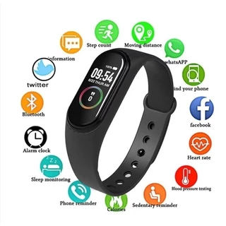 M9 Sétima Geração: Relógio Inteligente, Pulseira Inteligente com Monitoramento de Pressão e Funções para Corrida