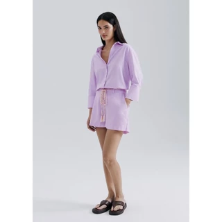 Shorts Feminino Alfaiataria Com Linho Hering