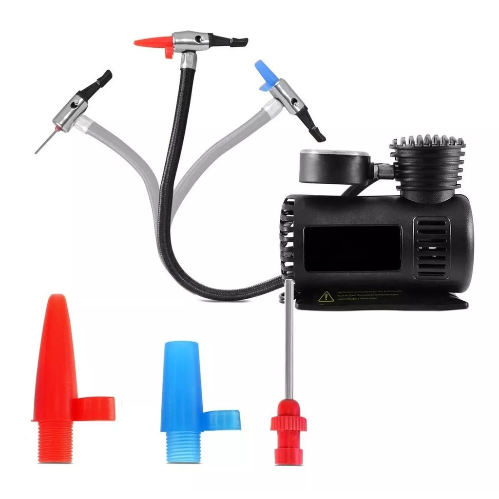 Mini Compressor de Ar Portátil 80W Automotivo 12V Cor Preto