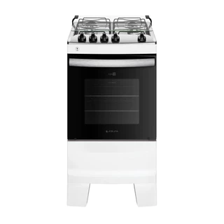 Fogão 4 Bocas Atlas Agile Up Glass com Mesa Inox e Acendimento Automatico Branco Bivolt