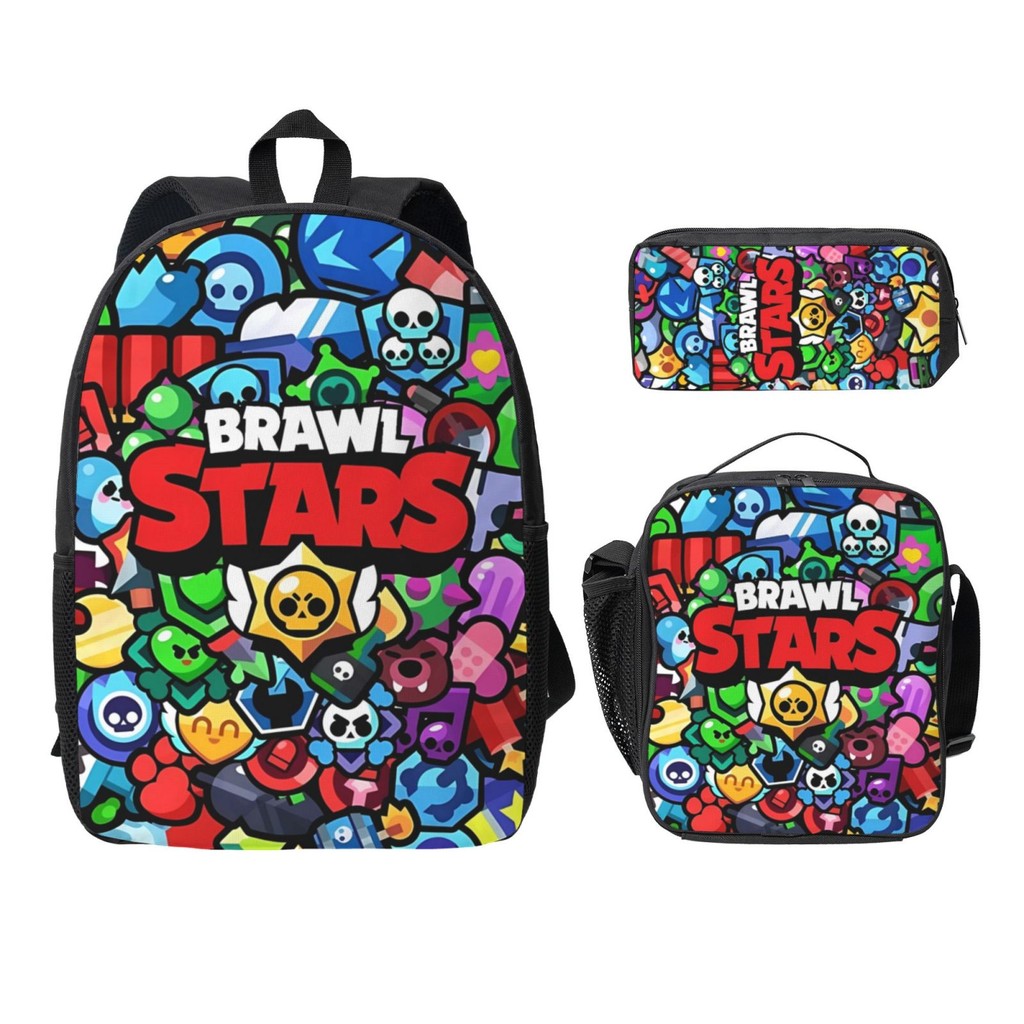 Brawl Mochila Grande Capacidade Crianças Peças Conjunto 17