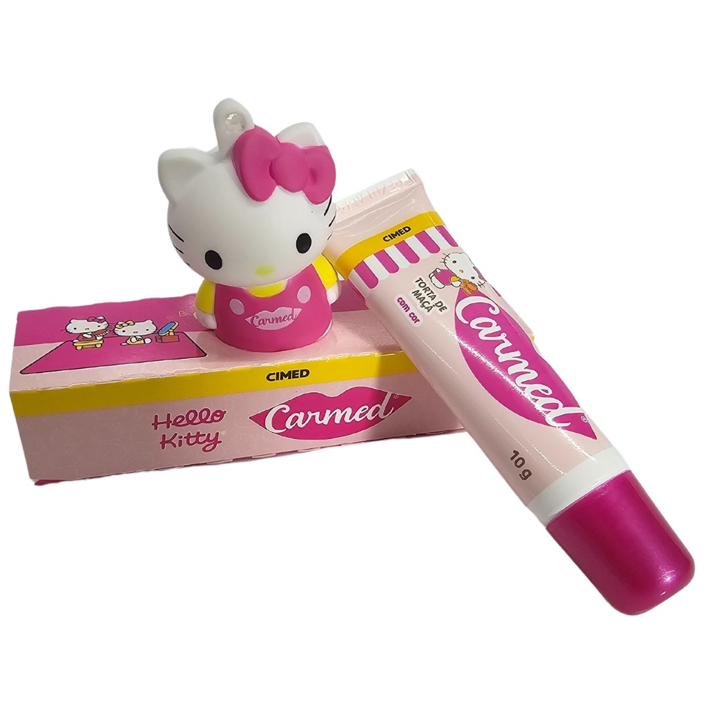 Hidratante Labial Com Cor Torta de Maçã Carmed 10g + Hello Kitty Cimed ...
