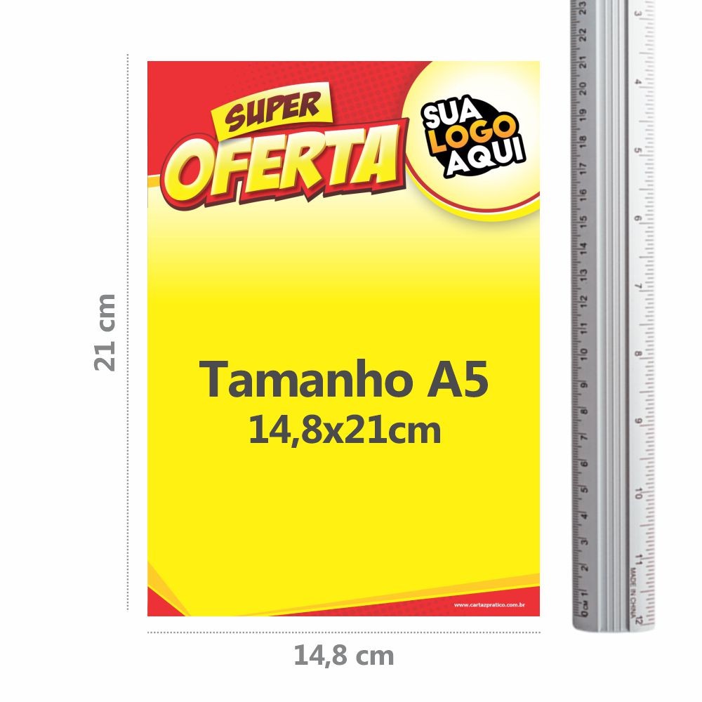KIT CARTAZ A5 PERSONALIZADO 21 X 14,8 OFERTA PROMOÇÃO SUPERMERCADO