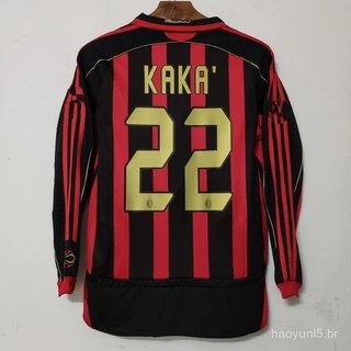 06 07 AC Milan Casa Camisas De Futebol #22 KAKA #21 PIRLO Adulto Retro Longo Curto Sleches Camisa De Futebol
