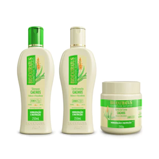 Kit Cachos Shampoo, Condicionador e Banho de Creme Bio Extratus - 250mL