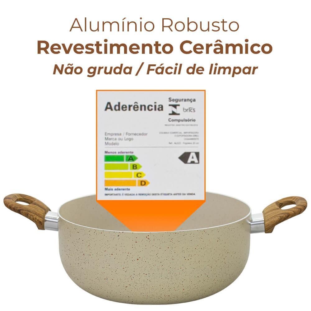 Conjunto de Panelas Antiaderente Revestimento Cerâmica Vanilla