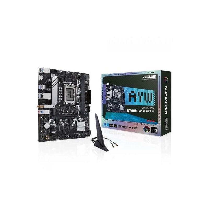 Placa Mãe B760M-Ayw Wi-Fi DDR4 LGA 1700 Micro ATX - Chipset Intel B760