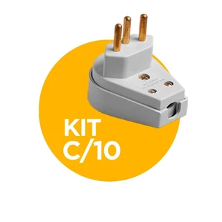 Pacote com 10 Plug Tomada 2 Pinos Macho Gigante + T 20A Ilumi em Oferta na Shopee