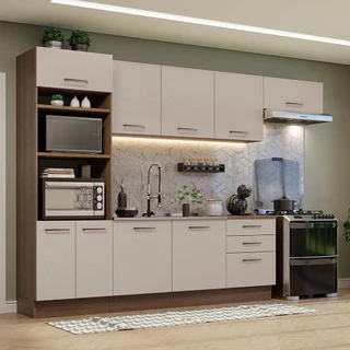 Armário de Cozinha Completa 330cm Agata Madesa 01 em Oferta na Shopee