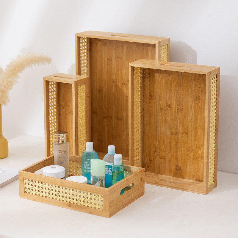 Bandeja de Bambu Para Café Chá Petisqueira Condimentos e Mesa Posta