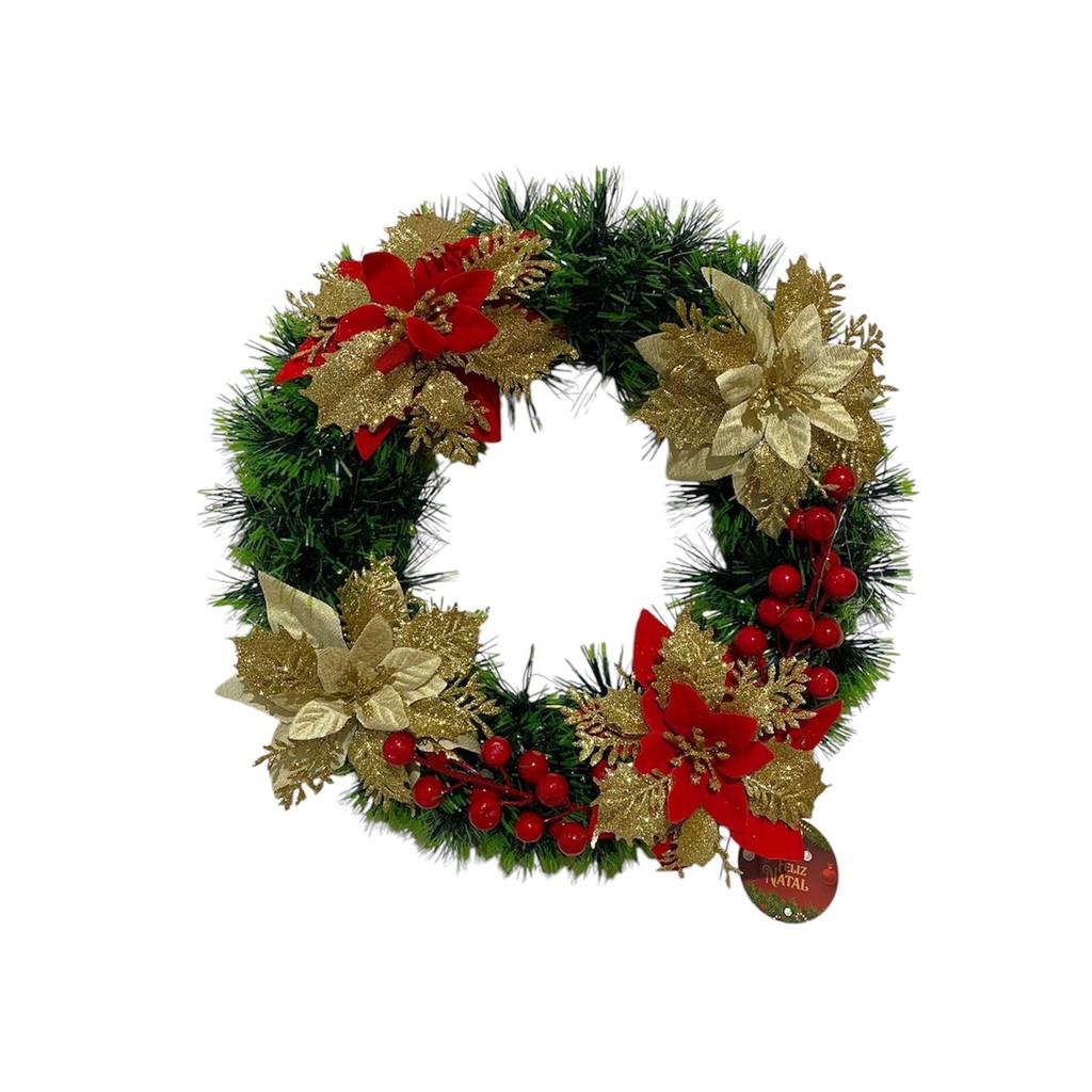 Guirlanda Natalina Decorada Enfeite Natal Papai Noel Guirlanda Natal Enfeite De Porta