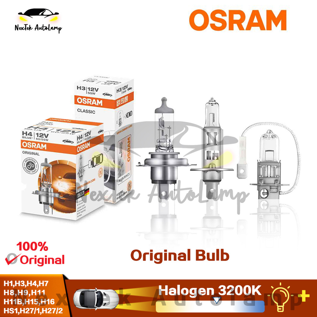 OSRAM Original H1 H3 H4 H7 H8 H9 H11 H27/1 HS1 12V 24V 3200K
