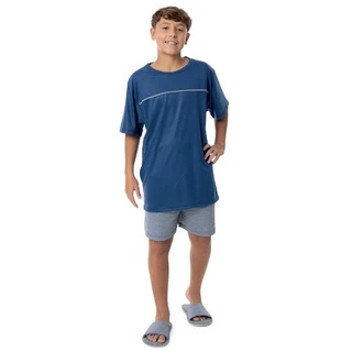 Pijama Masculino Juvenil Manga Curta Malha Premium Verão em Oferta na Shopee