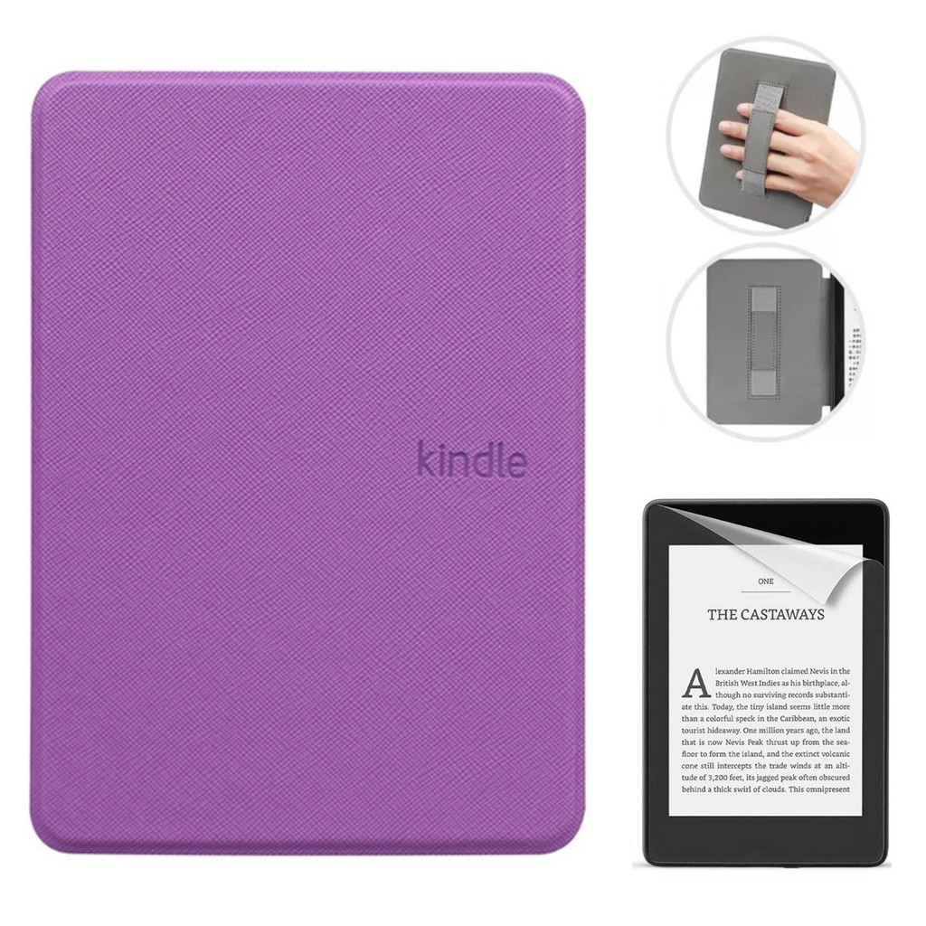 Kindle 6インチ 本体 + パープルカバー Capa Magnética Com Alça Auto Sleep Para Kindle 12ª 6.0 RS23CV +