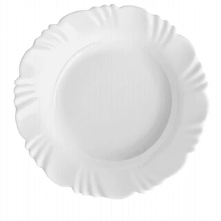 Conjunto de Pratos Fundos Nadir Opaline - Vidro Branco Pétala 24 peças em Oferta na Shopee