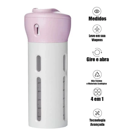 Kit dispenser portátil para shampoo e condicionador 4 em 1,organizador higiene pessoal para viagem