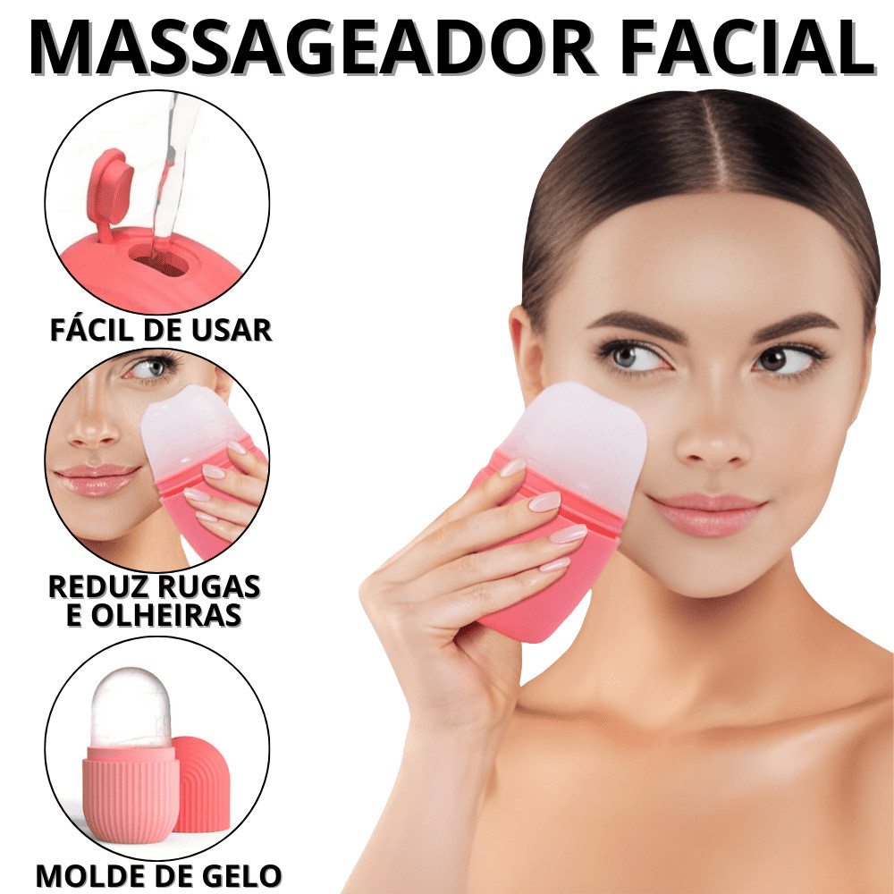 Massageador Facial Silicone Rolo De Gelo Para Rosto Rolinho ...